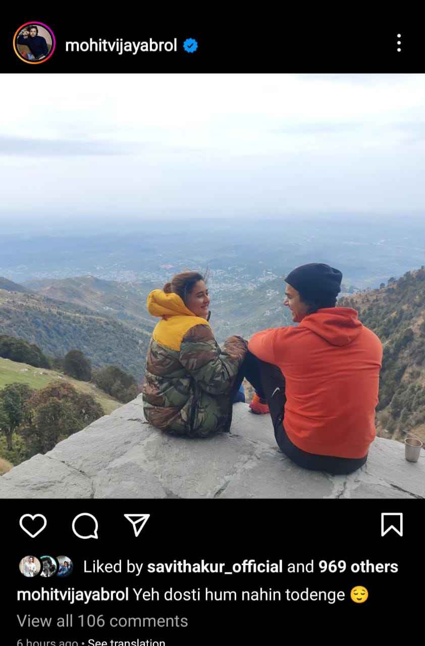 Rashami Desai Mohit Abrol Romantic Photo Mountains Fans Wonder If They’re Dating Each Other