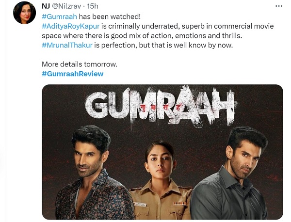 Gumraah Twitter Review: Fans Hail Aditya-Mrunals Film