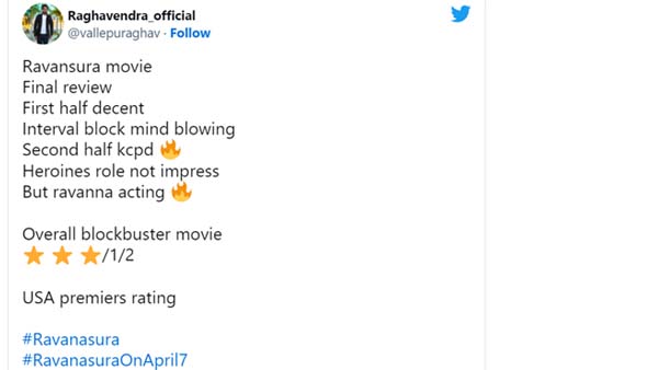 Ravanasura Twitter Review