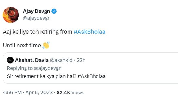 Ajay Devgn's Quirky Reply To Question About 'Retirement Plan'