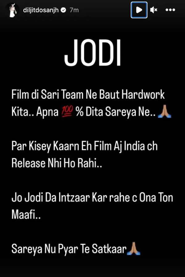 Diljit Dosanjh Apologises To Fans As Jodi Gets Delayed