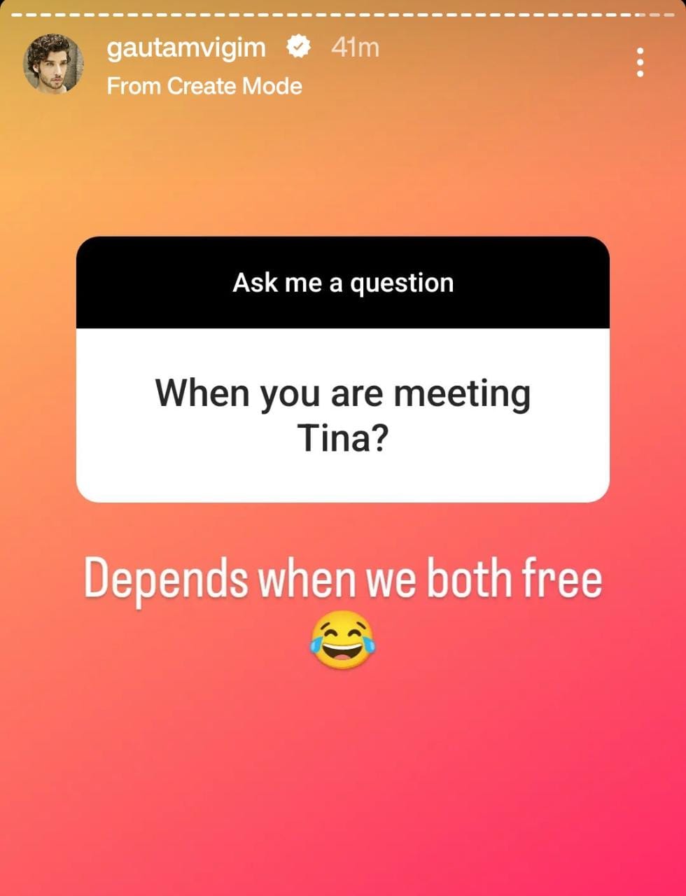 Gautam Vigs Post For Tina Datta Gautam Vigs Post For Tina Datta