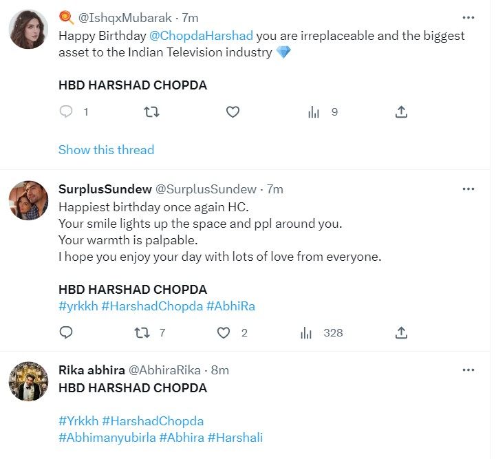 Harshad Chopda Birthday Twitter Trend Yeh Rishta Kya Kehlata Hai