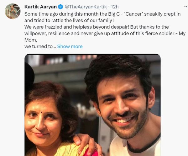 Kartik Aaryan's Mother Is Now Cancer-Free