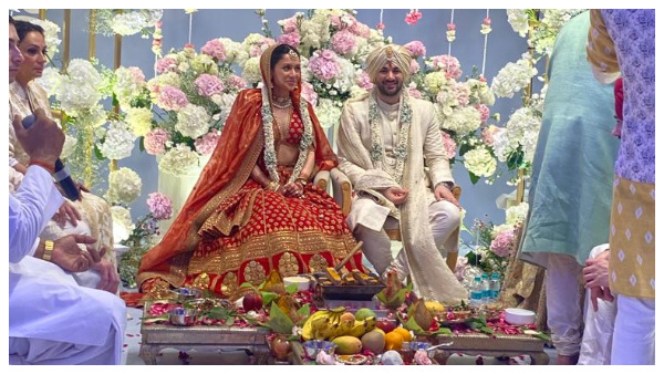 First Pic Of Karan Deol-Drisha Acharya From Wedding Mandap