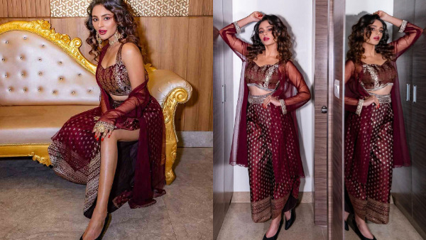 Seerat Kapoor Looks BREATHTAKING In Maroon Co-Ord Set 