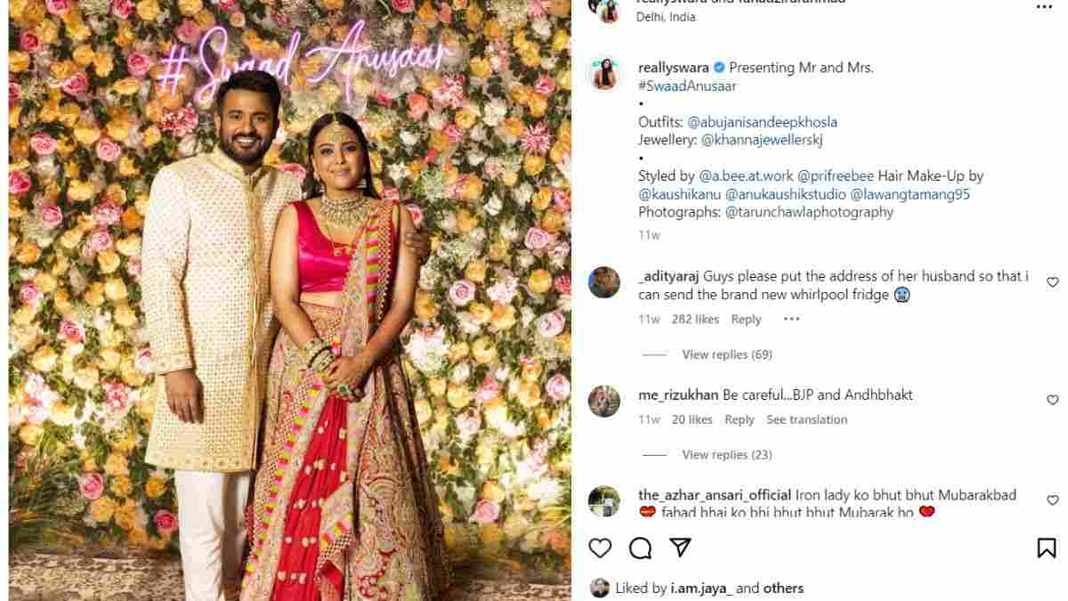 swara bhasker, fahad ahmad swara bhasker, fahad ahmad