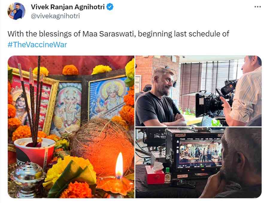 The Vaccine War: Vivek Agnihotri Begins Last Schedule