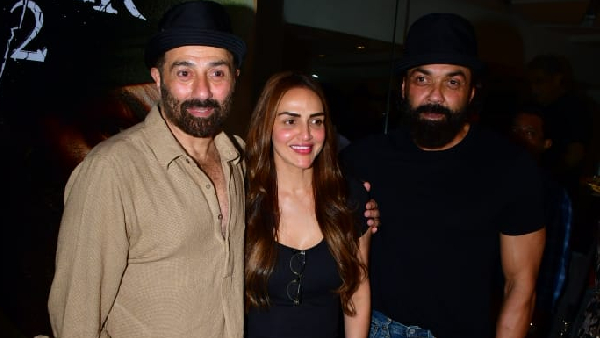 Sunny Holds Esha Close To Him At Gadar 2 Special Screening Sunny Holds Esha Close To Him At Gadar 2 Special Screening