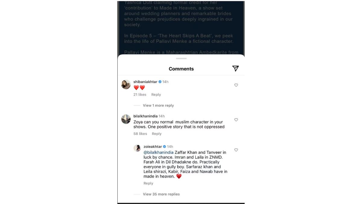 Zoya Akhtar Responds To A User Who Questioned Muslim Portrayal In Her Projects