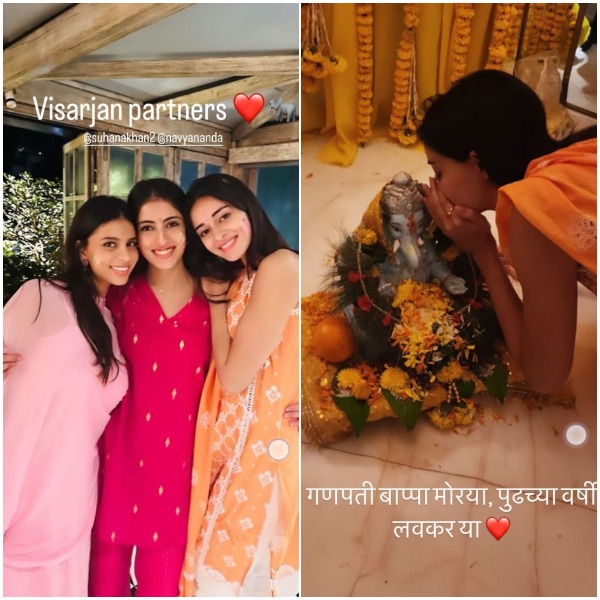 Ananya Panday Gives Peek Into Ganpati Visarjan With ‘Visarjan Partners’ Suhana Khan & Navya Naveli Nanda Ananya Panday Gives Peek Into Ganpati Visarjan With ‘Visarjan Partners’ Suhana Khan & Navya Naveli Nanda