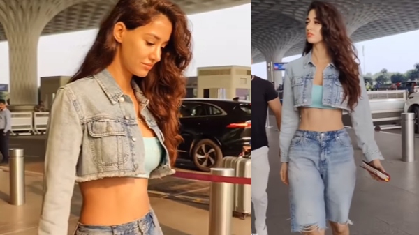 Disha Patani Flaunts Toned Abs In Bralette & Denim Shorts