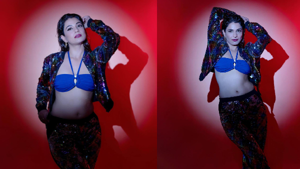 Actress Akanksha Juneja sparkles hotness in a shimmery outfi