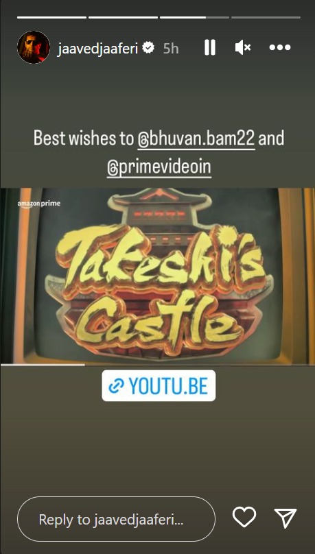 Jaaved Jaaferi wishes Bhuvan Bam good luck for Takeshi's Castle Reboot launching soon on Prime Video
