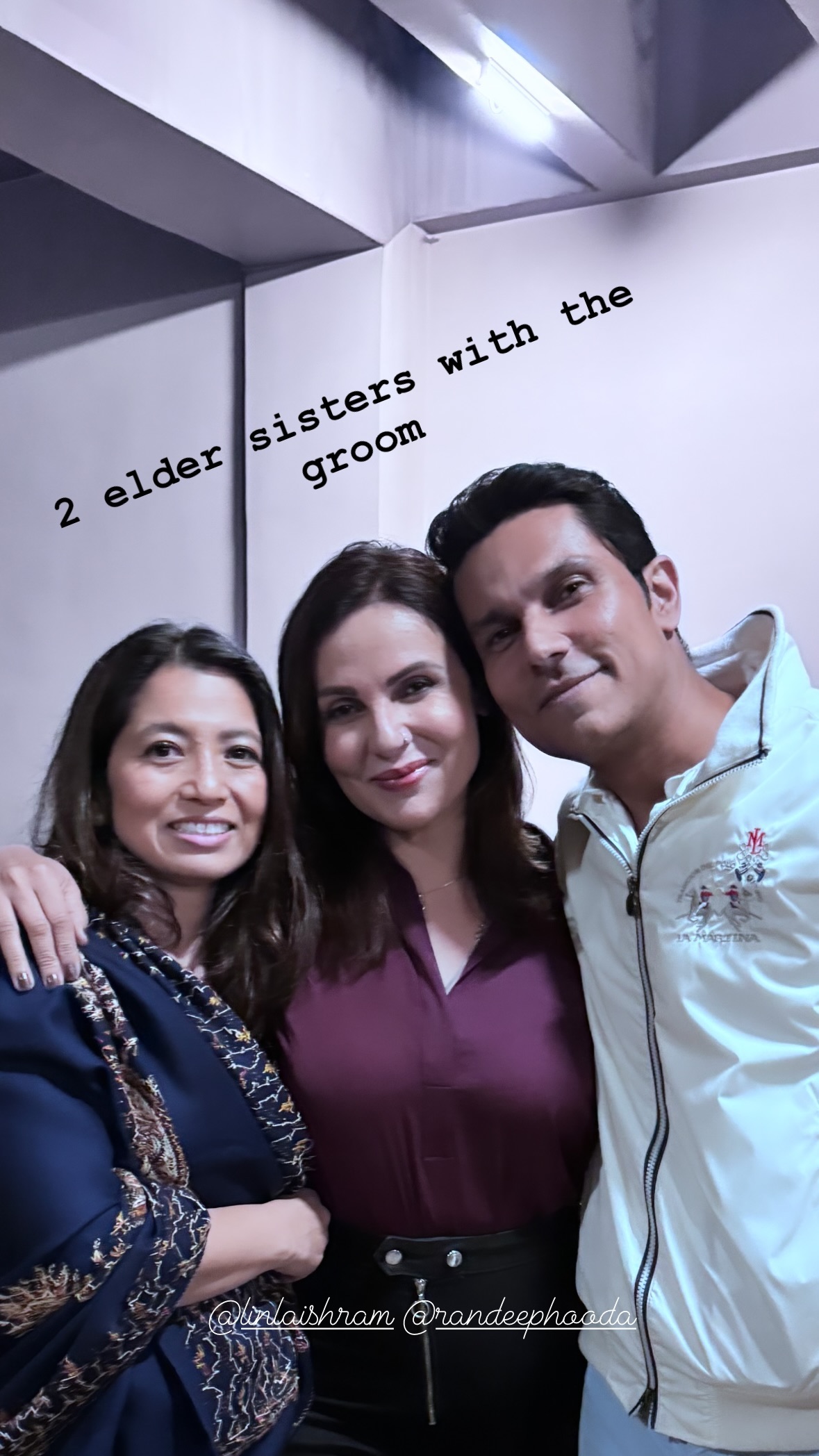 Randeep Hooda Poses With His Elder Sister Ahead Of His Wedding With Lin Liashram