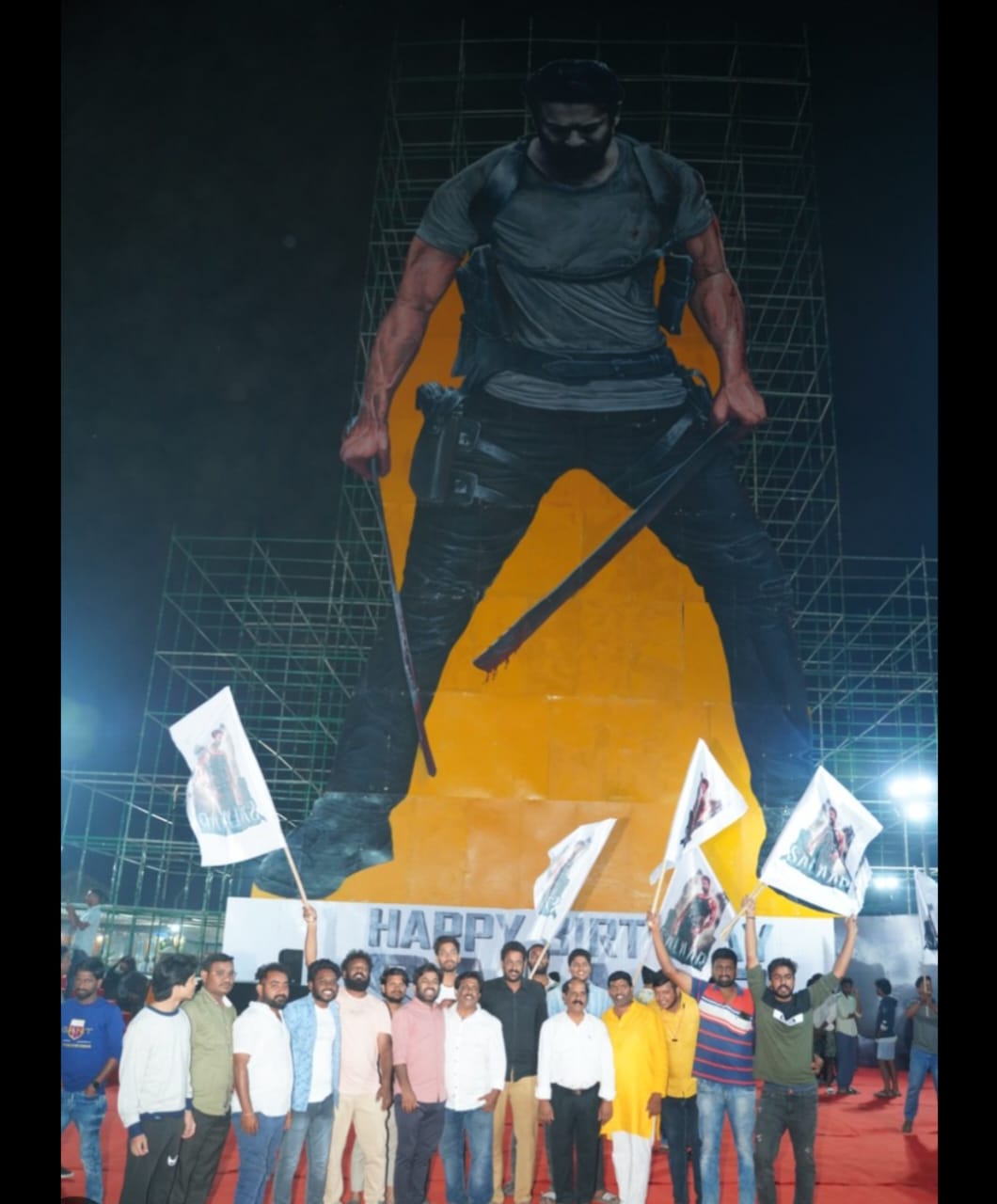 Hombale Films Salaar Part 1 - CeaseFire: 120 Feet Cut-Out Of The Film Is Installed In Mumbai