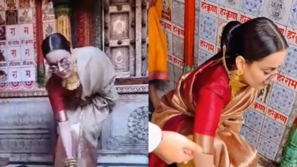 Kangana Ranaut sweeps temple floor in Ayodhya