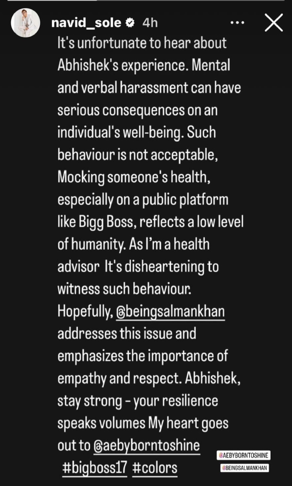 Navid Sole Insta Story