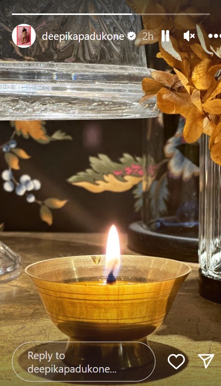 Deepika Padukone Illuminates a Diya to Commemorate the Pran Pratishtha of Ram Mandir