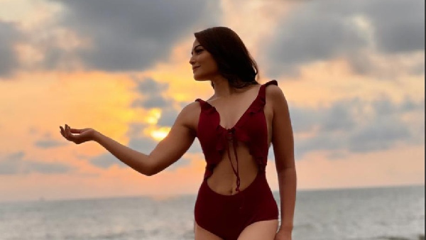 Samikssha Batnagar Sizzles In Red Monokini
