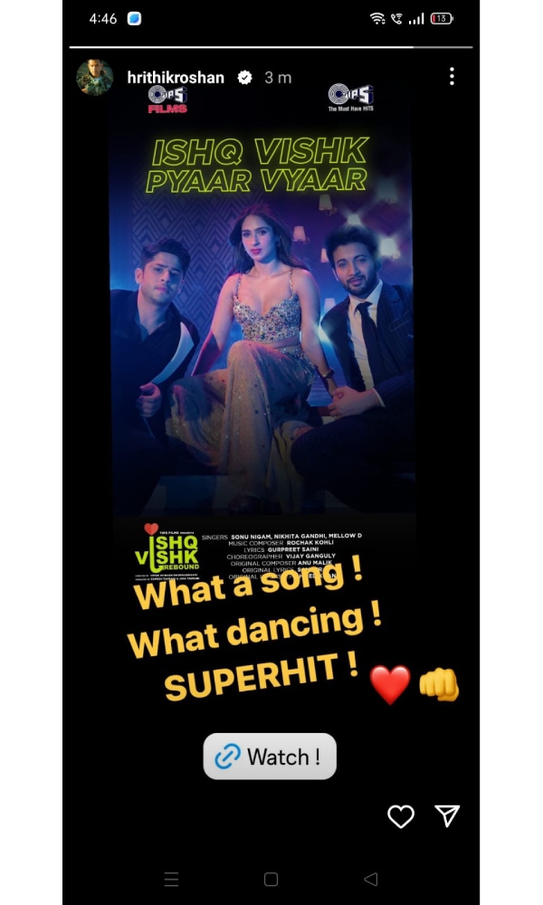 Hrithik Praises Pashmina s Debut Dance