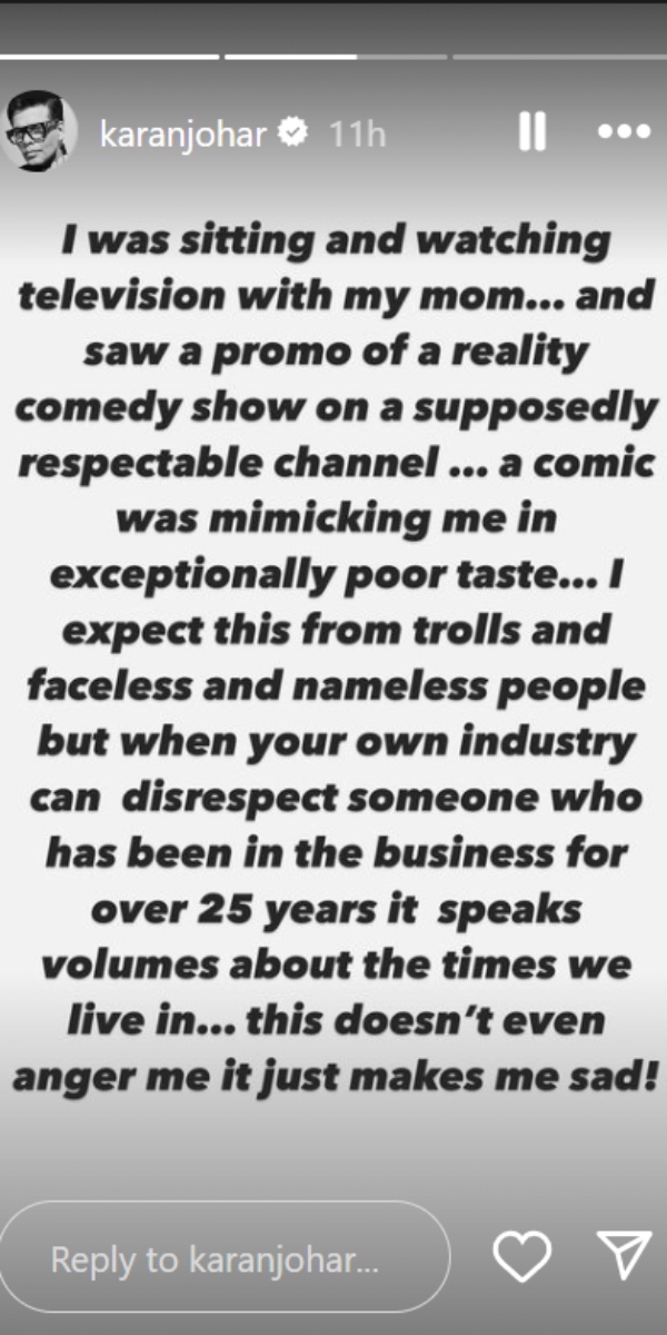 Bollywood Live Updates: Karan Johar Criticizes Comedian For Mimicking Him On TV