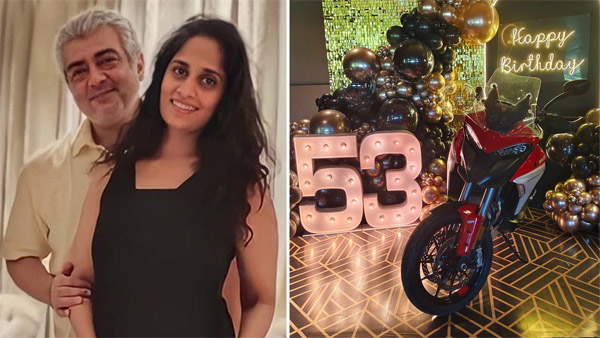 Shalini Surprises Ajith With A Ducati Bike For His Birthday Shalini Surprises Ajith With A Ducati Bike For His Birthday
