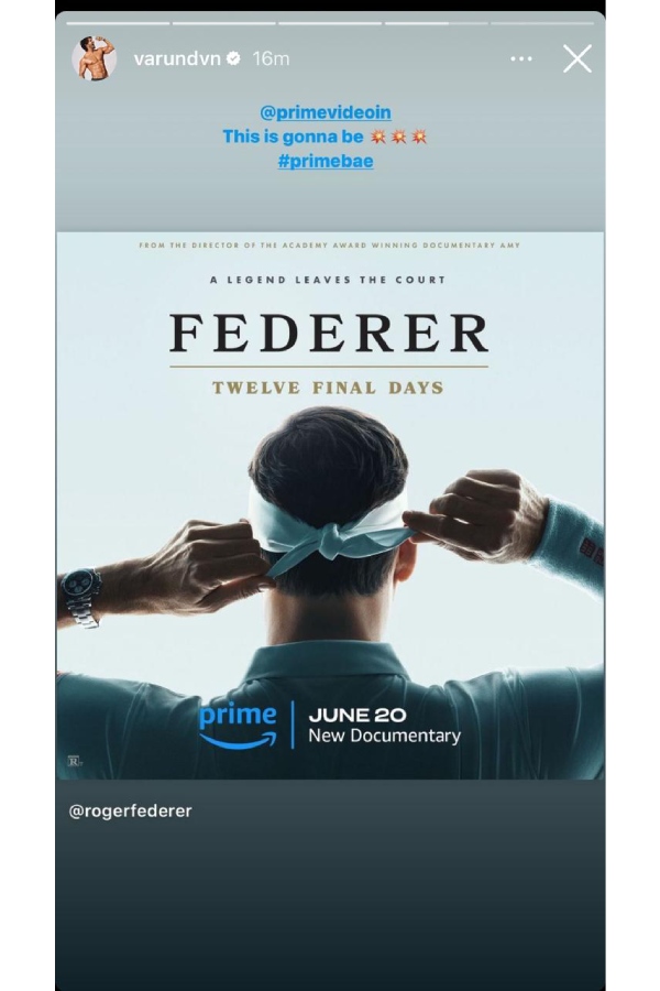 Varun Dhawan Federer Twelve Final Days