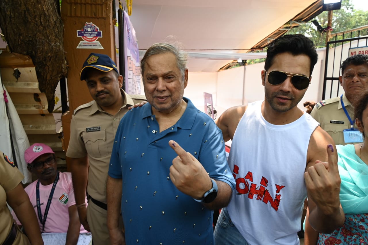 Varun Dhawan, Dad David Dhawan Cast Their Votes; Pose Together