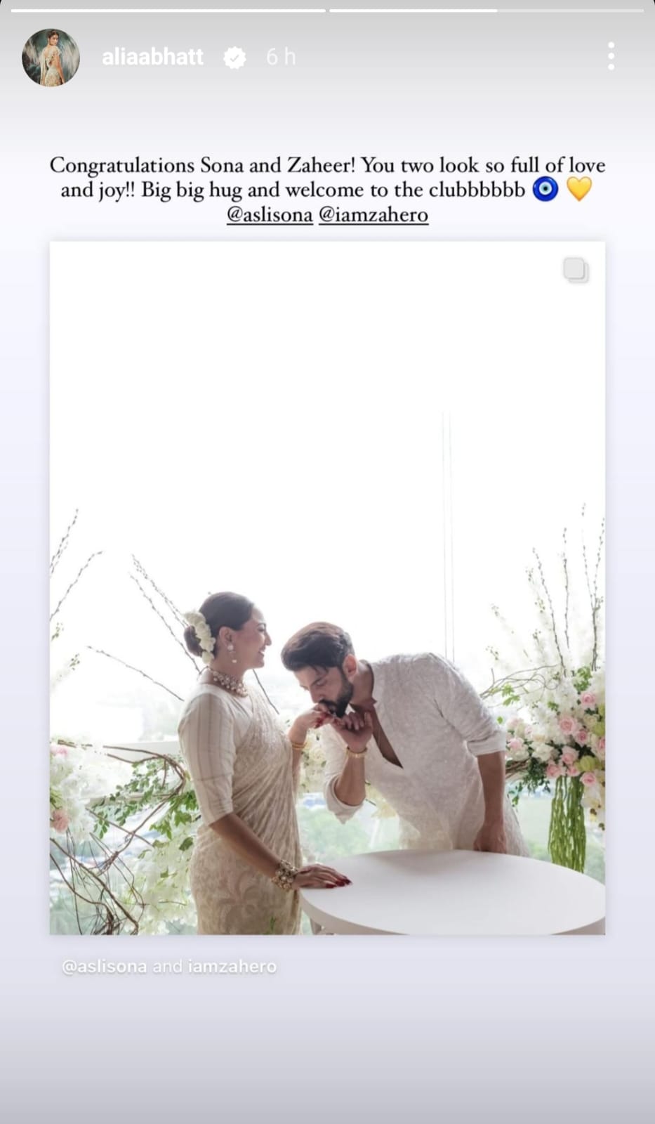 Alia Bhatt Congratulates Newlyweds Sonakshi Sinha-Zaheer Iqbal