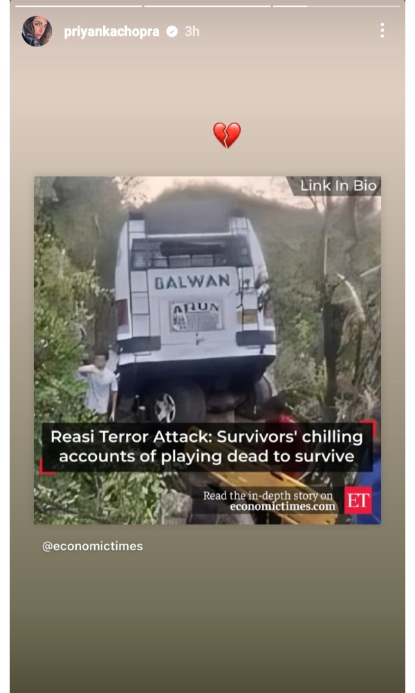 Priyanka Chopra Condemns Attack On Vaishno Devi Pilgrims