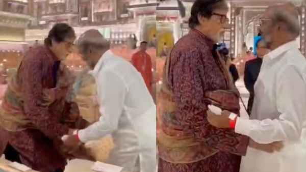 Anant-Radhika Wedding Rajinikanth Touches Big B s Feet