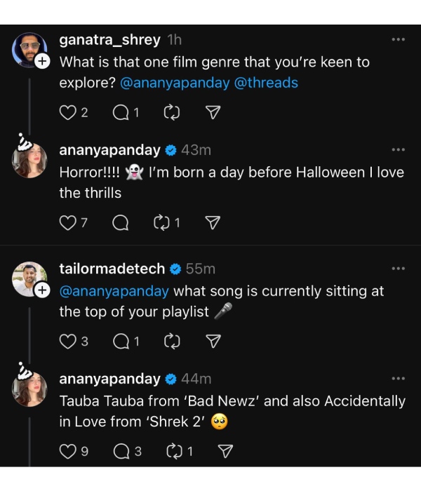 Ananya Panday Hosts AMA Sessions On Threads