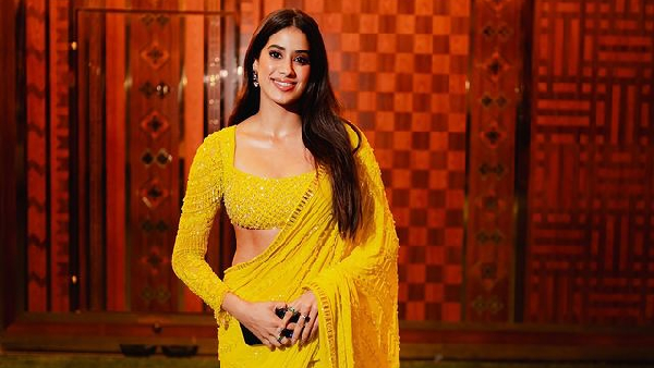 Janhvi In Yellow Saree Dazzles At Haldi