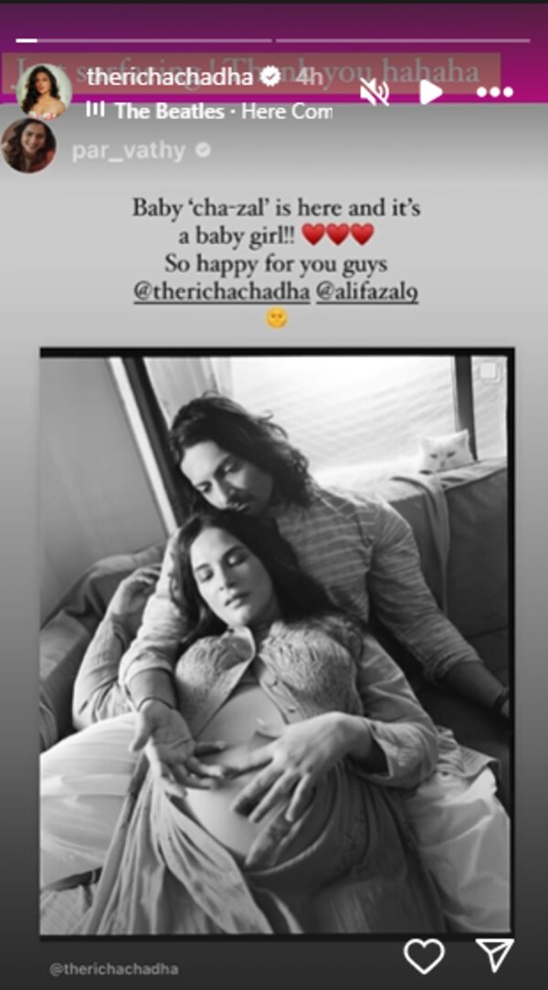 Richa Chadha amp amp Ali Fazal Baby First Photo