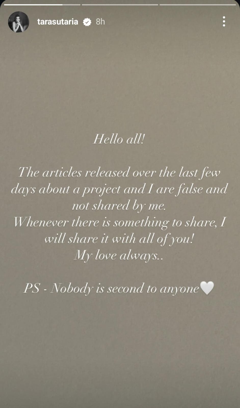 Toxic: Tara Sutaria Dismisses Rumours Of Her Playing '2nd Lead' In Yash's Film