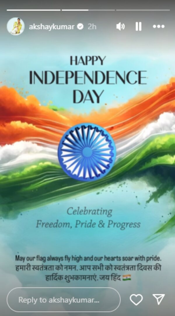 Akshay Kumar Extends Wishes On 78th Independence Day