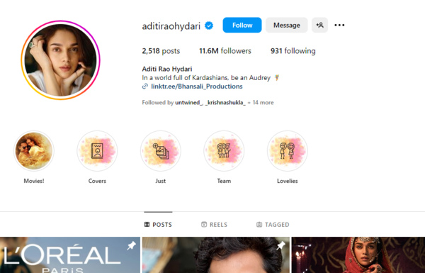 Aditi Rao Hydari Calling Out Kardashians