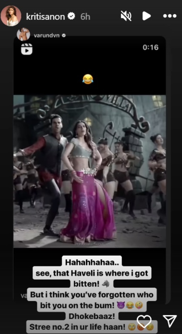 Bollywood News: Kriti Sanon Reacts To Varun Dhawan's Appearance In Stree 2 Song Khoobsurat