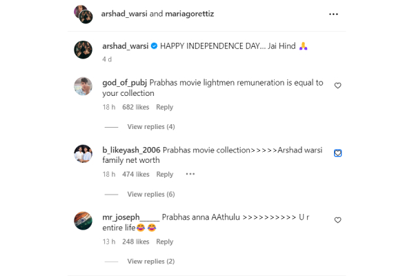 Prabhas Fans Hurl Abuses In Arshad Warsi s Insta Posts