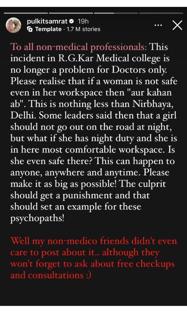 Celebrities React To Kolkata Doctor Rape And Murder Case