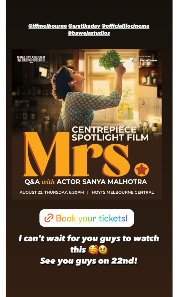 Sanya Malhotra Super Excited About Mrs Premiere At 2024 Sanya Malhotra Super Excited About Mrs Premiere At 2024