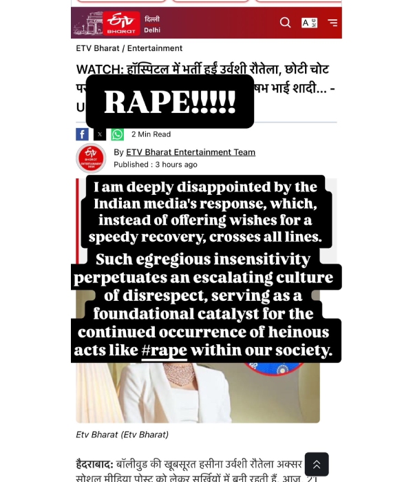 Rautela Hits Out At Media s Rape Culture Stance