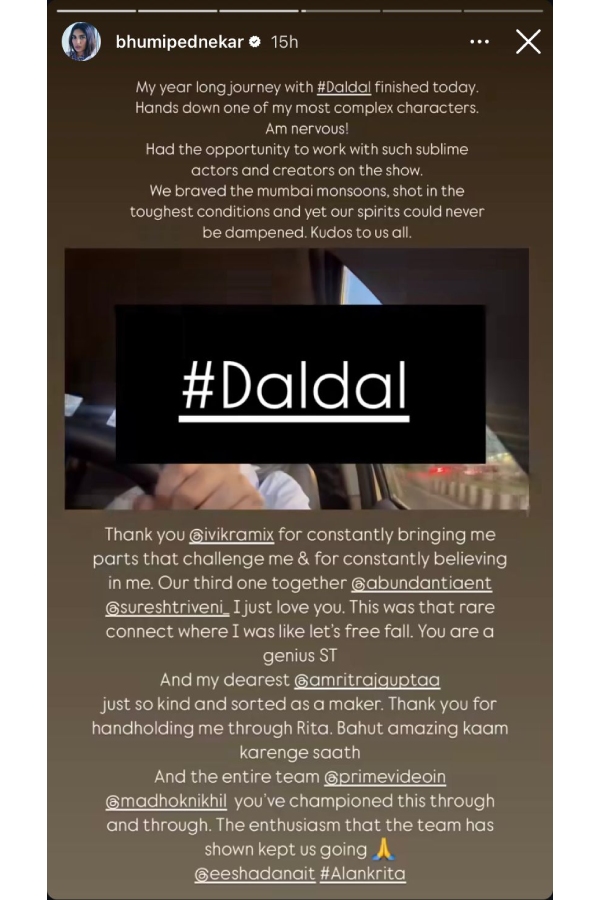 Bhumi Pednekar Wraps Year-Long Shoot for Daldal Bhumi Pednekar Wraps Year-Long Shoot for Daldal