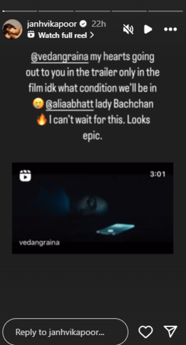 Janhvi Kapoor Hails Vedang Raina & Alia Bhatt For Jigra