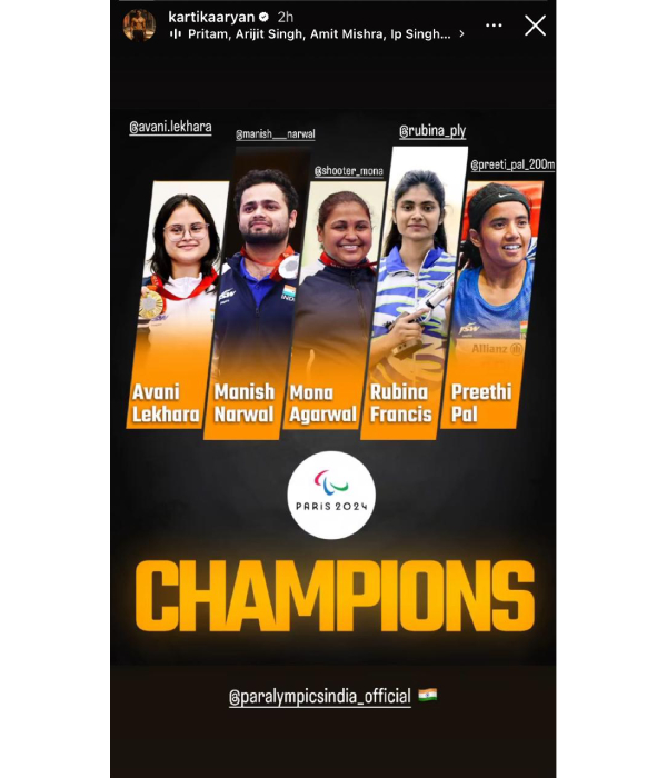 Kartik Cheers For Paralympics Heroes Kartik Cheers For Paralympics Heroes