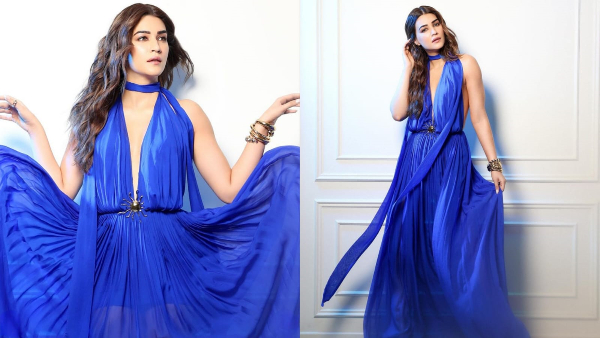 Kriti Sanon Do Patti Trailer Launch Event Blue Backless Gown Price Kriti Sanon Do Patti Trailer Launch Event Blue Backless Gown Price