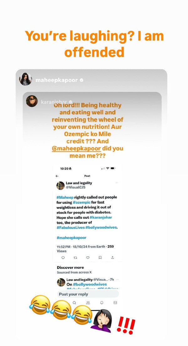 Karan Johar Offended By Maheep s Comment On Weight Loss