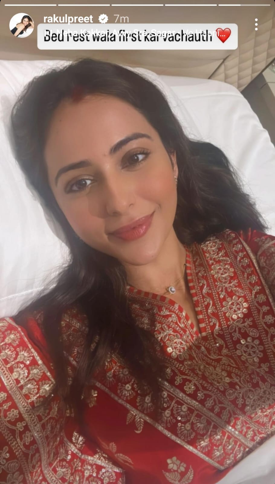 Rakul Preet Singh Opts For A Stunning Red Outfit For Her First Karwa Chauth