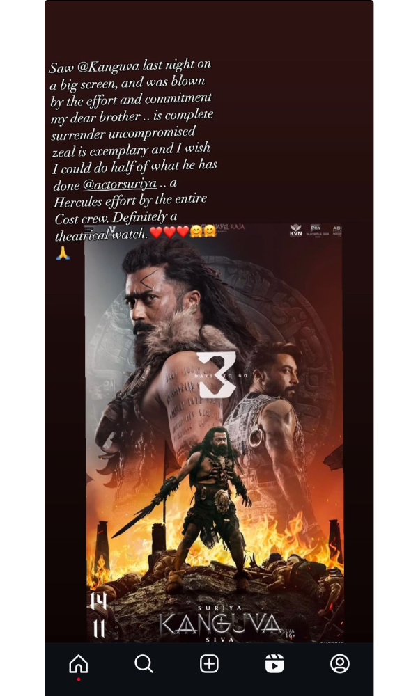 R Madhavan Praising Suriya s Kanguva R Madhavan Praising Suriya s Kanguva